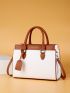 Geo Graphic Top Handle Tote Bag