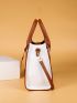 Geo Graphic Top Handle Tote Bag
