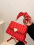 Quilted Pattern Flap Square Bag