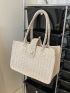 Minimalist Snap Button Straw Bag