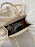 Minimalist Snap Button Straw Bag