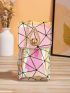 Mini Holographic Geometric Pattern Twist Lock Square Bag