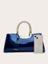 Artificial Patent Leather Tote Bag Double Handle