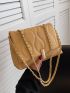 Quilted Pattern Chain Square Bag
