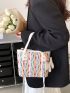 Tweed Bucket Bag With Bag Charm