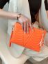 Quilted Tassel Decor Square Bag