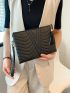 Quilted Tassel Decor Square Bag