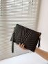 Quilted Tassel Decor Square Bag