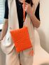 Quilted Tassel Decor Square Bag