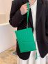 Chevron Detail Tassel Decor Square Bag With Wristlet