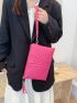 Quilted Tassel Decor Square Bag