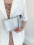 Metallic Minimalist Chevron Square Bag