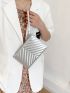 Metallic Minimalist Chevron Square Bag