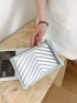 Metallic Minimalist Chevron Square Bag