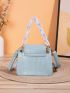 Mini Letter & Crocodile Embossed Flap Square Bag