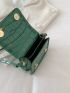 Mini Crocodile Embossed Flap Chain Square Bag