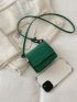 Mini Crocodile Embossed Flap Chain Square Bag