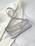 Button Detail Clear Square Bag