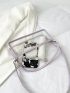 Button Detail Clear Square Bag