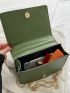 Studded Decor Snap Button Square Bag