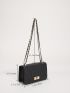 Mini Quilted Twist Lock Chain Flap Square Bag