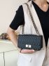 Mini Quilted Twist Lock Chain Flap Square Bag