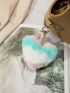 Color Block Fuzzy Heart Decor Bag Charm