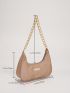 Metal Decor Chain Shoulder Bag