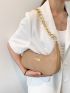 Metal Decor Chain Shoulder Bag