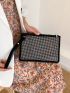 Rhinestone Decor Square Bag