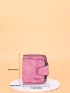 Letter Graphic Fold Over Small Wallet