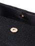 Mini Glitter Ruched Detail Chain Evening Bag