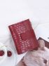 Crocodile Embossed Flower & Faux Pearl Decor Card Holder