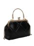 Quilted Kiss Lock Square Bag