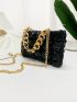 Chain Decor Ruched Bag