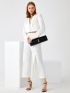 Metal Decor Flap Clutch Bag