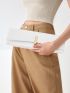 Metal Decor Flap Clutch Bag