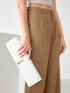 Metal Decor Flap Clutch Bag