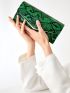 Snakeskin Print Chain Square Bag