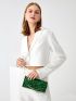 Snakeskin Print Chain Square Bag