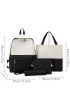 4pcs Color Block Functional Backpack Set