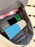 4pcs Color Block Functional Backpack Set