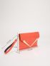 Metal Detail Crocodile Embossed Square Bag
