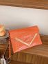 Metal Detail Crocodile Embossed Square Bag
