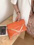 Metal Detail Crocodile Embossed Square Bag