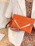 Metal Detail Crocodile Embossed Square Bag