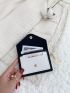 Letter Embossed Color Block Snap Button Card Holder
