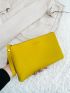 Letter Graphic Litchi Embossed Square Bag