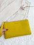Letter Graphic Litchi Embossed Square Bag