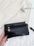 Crocodile Embossed Square Bag